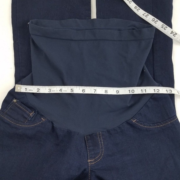 Maternity Indigo Blue Jeans Full Panel Straight P - Picture 4 of 5